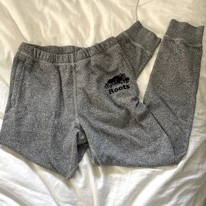 Roots Canada salt and pepper joggers size S.